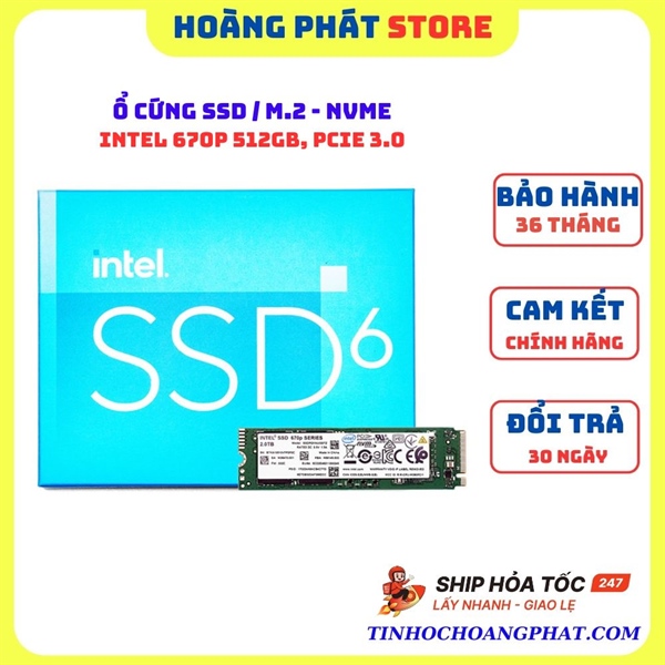 Ổ Cứng NVMe INTEL 670P 512GB, PCIe 3.0