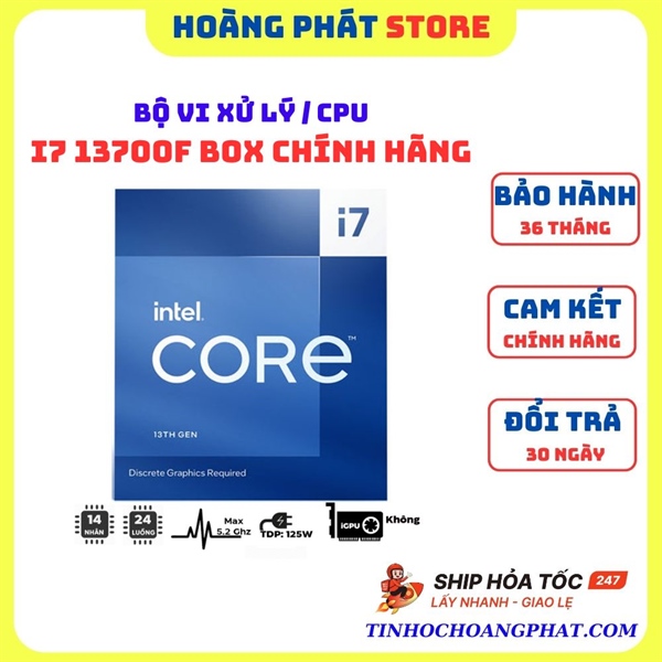 Bộ xử lý Intel® Core™ i7-13700F ; Box Chính Hãng